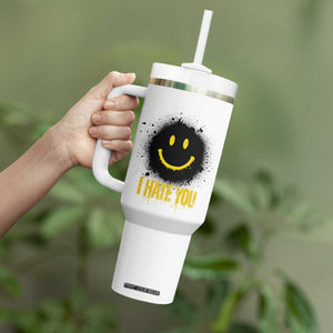 I Hate You Tumbler With Handle Funny Smile Face Emoticon Meme TS14 Print Your Wear