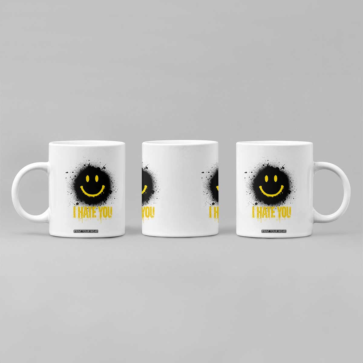 I Hate You Coffee Mug Funny Smile Face Emoticon Meme TS14 Print Your Wear