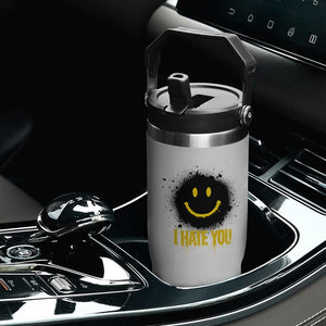 I Hate You Flip Straw Tumbler Funny Smile Face Emoticon Meme TS14 Print Your Wear