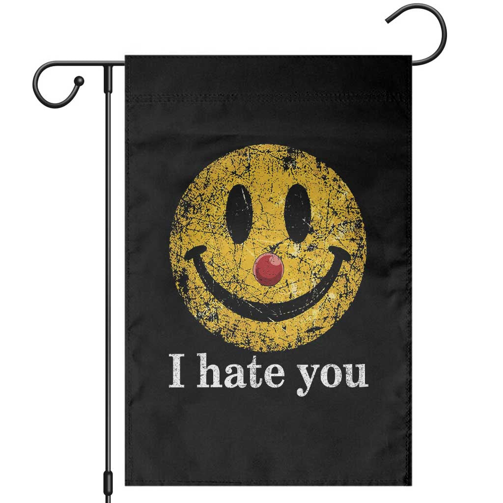 I Hate You Smile Face Meme Garden Flag Funny Sarcastic Joke Meme TS14 Black Print Your Wear