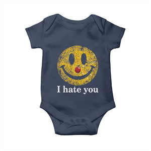 I Hate You Smile Face Meme Baby Onesie Funny Sarcastic Joke Meme TS14 Navy Print Your Wear