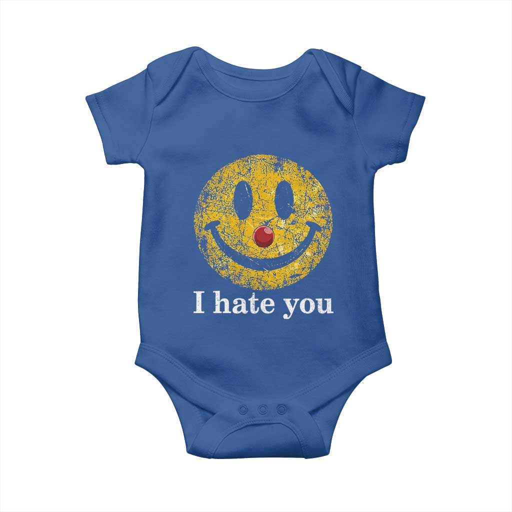 I Hate You Smile Face Meme Baby Onesie Funny Sarcastic Joke Meme TS14 Royal Blue Print Your Wear