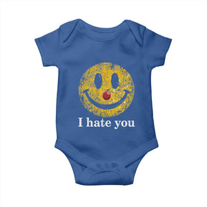 I Hate You Smile Face Meme Baby Onesie Funny Sarcastic Joke Meme TS14 Royal Blue Print Your Wear