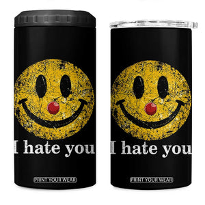 I Hate You Smile Face Meme 4 in 1 Can Cooler Tumbler Funny Sarcastic Joke Meme TS14 One Size: 16 oz Black Print Your Wear