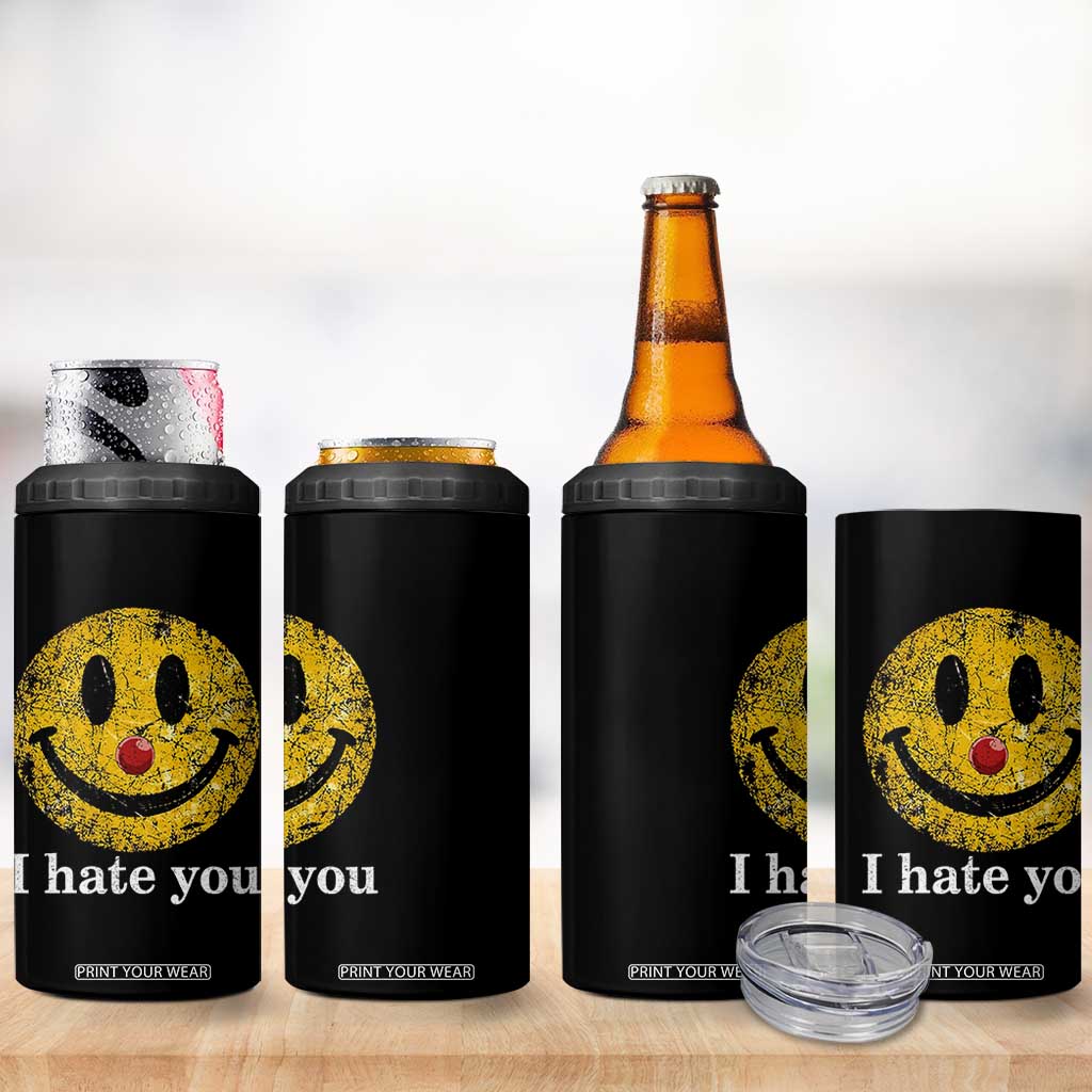 I Hate You Smile Face Meme 4 in 1 Can Cooler Tumbler Funny Sarcastic Joke Meme TS14 Print Your Wear