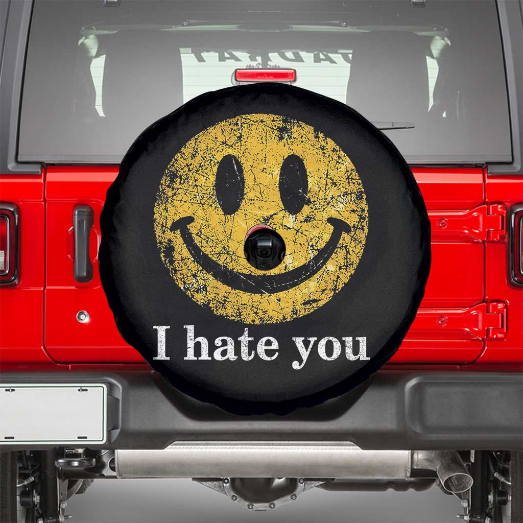 I Hate You Smile Face Meme Spare Tire Cover Funny Sarcastic Joke Meme TS14 Black Print Your Wear