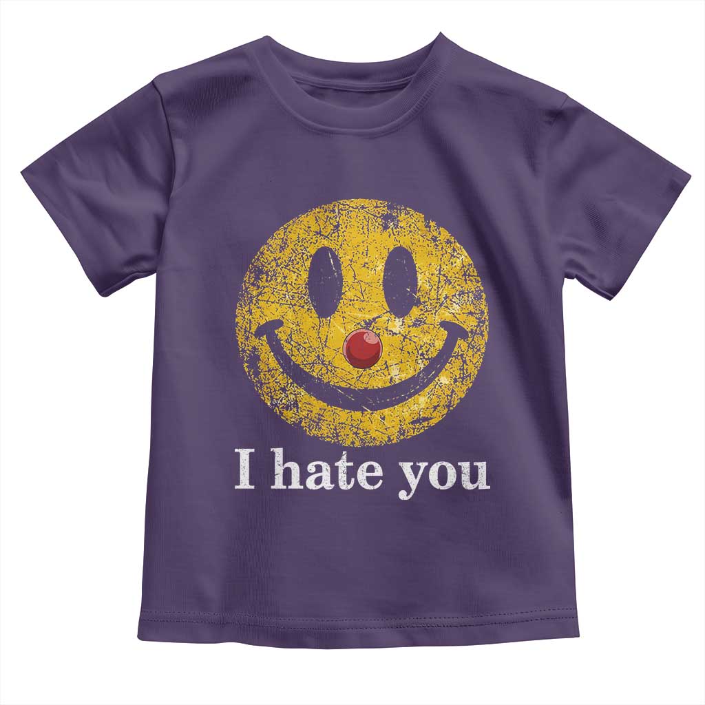 I Hate You Smile Face Meme Toddler T Shirt Funny Sarcastic Joke Meme TS14 Purple Print Your Wear