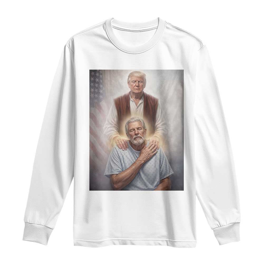 Trump Jesus Long Sleeve Shirt Funny Divine Leader Political Meme TS14 White Print Your Wear