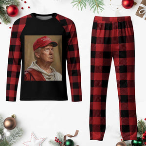 Trump Jesus Plaid Pajama Set Funny Satirical Leader Meme TS14 Buffalo Plaid Print Your Wear