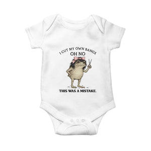 I Cut My Own Bangs Baby Onesie Funny Frog Meme TS14 White Print Your Wear