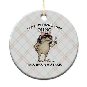 I Cut My Own Bangs Ceramic Ornament Funny Frog Meme TS14 1pc Christmas Plaid Print Your Wear
