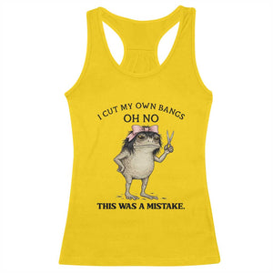 I Cut My Own Bangs Racerback Tank Top Funny Frog Meme TS14 Daisy Print Your Wear