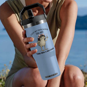 I Cut My Own Bangs Flip Straw Tumbler Funny Frog Meme TS14 One Size: 30 oz Light Blue Print Your Wear