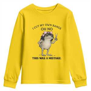I Cut My Own Bangs Youth Sweatshirt Funny Frog Meme TS14 Daisy Print Your Wear