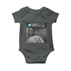 There is Motion at Your Front Door Baby Onesie Tung Tung Tung Sahur Italian Brainrot Meme TS14 Dark Heather Print Your Wear