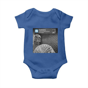There is Motion at Your Front Door Baby Onesie Tung Tung Tung Sahur Italian Brainrot Meme TS14 Royal Blue Print Your Wear