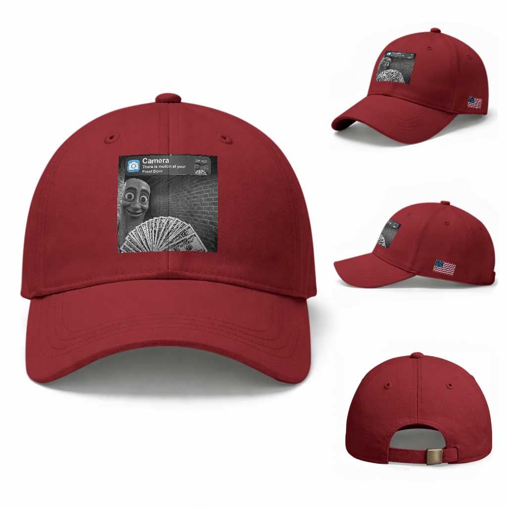 There is Motion at Your Front Door Baseball Cap Tung Tung Tung Sahur Italian Brainrot Meme TS14 Baseball Cap Universal Fit Cherry Red Print Your Wear