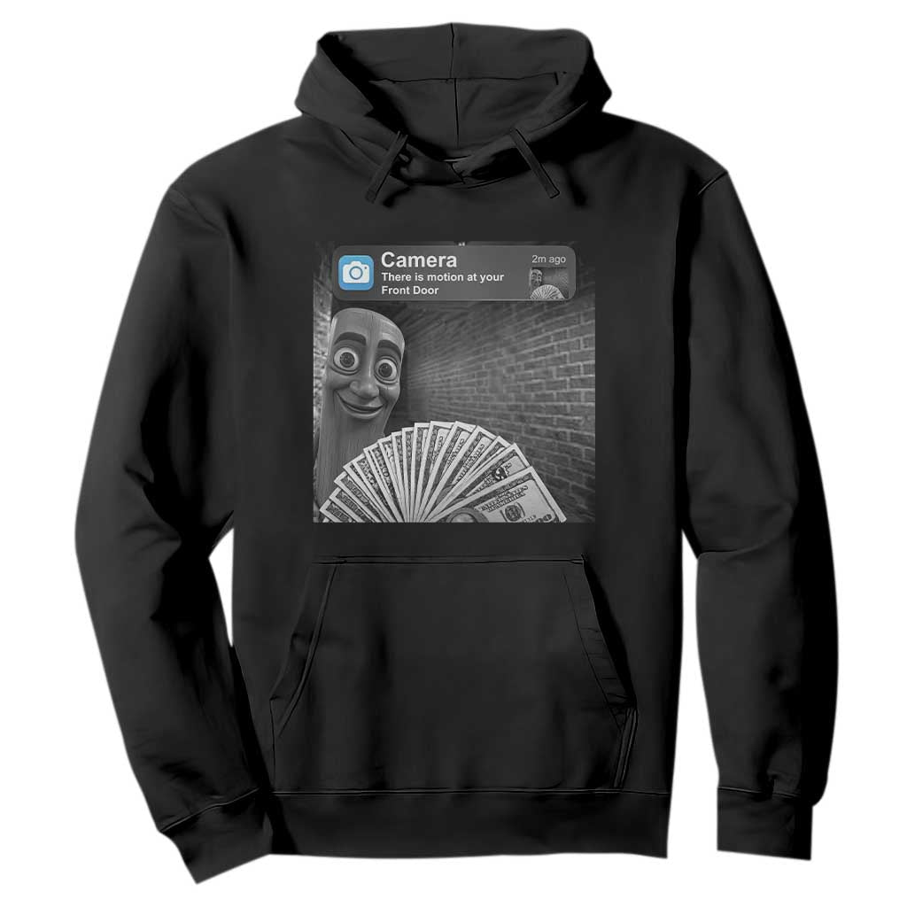 There is Motion at Your Front Door Hoodie Tung Tung Tung Sahur Italian Brainrot Meme TS14 Black Print Your Wear