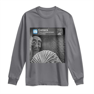 There is Motion at Your Front Door Long Sleeve Shirt Tung Tung Tung Sahur Italian Brainrot Meme TS14 Charcoal Print Your Wear