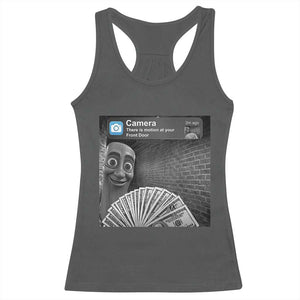 There is Motion at Your Front Door Racerback Tank Top Tung Tung Tung Sahur Italian Brainrot Meme TS14 Dark Heather Print Your Wear