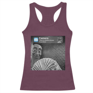 There is Motion at Your Front Door Racerback Tank Top Tung Tung Tung Sahur Italian Brainrot Meme TS14 Maroon Print Your Wear