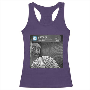 There is Motion at Your Front Door Racerback Tank Top Tung Tung Tung Sahur Italian Brainrot Meme TS14 Purple Print Your Wear