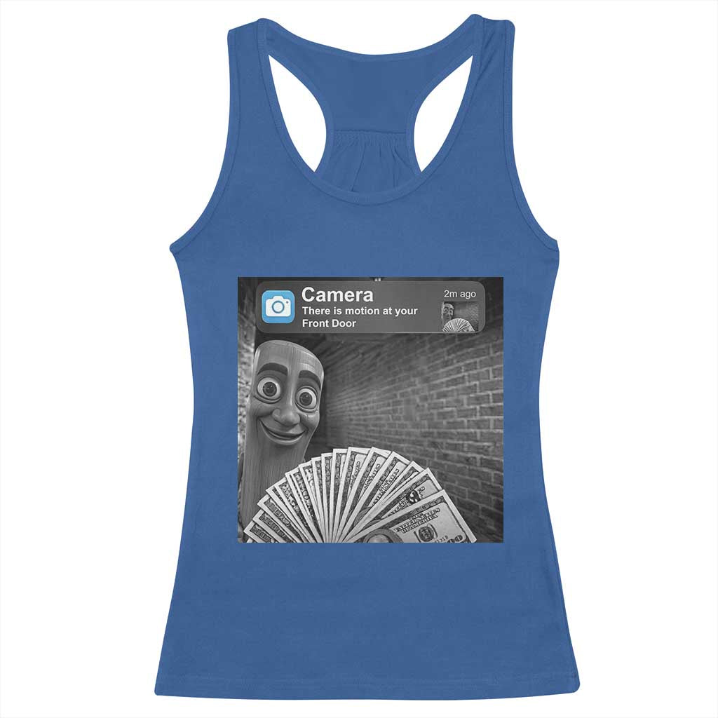 There is Motion at Your Front Door Racerback Tank Top Tung Tung Tung Sahur Italian Brainrot Meme TS14 Royal Blue Print Your Wear