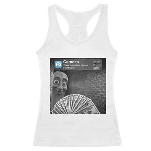 There is Motion at Your Front Door Racerback Tank Top Tung Tung Tung Sahur Italian Brainrot Meme TS14 White Print Your Wear