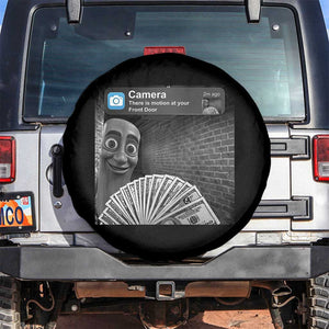 There is Motion at Your Front Door Spare Tire Cover Tung Tung Tung Sahur Italian Brainrot Meme TS14 No hole Black Print Your Wear