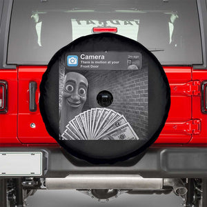 There is Motion at Your Front Door Spare Tire Cover Tung Tung Tung Sahur Italian Brainrot Meme TS14 Black Print Your Wear