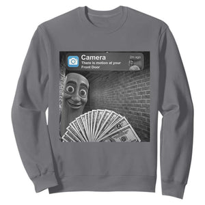 There is Motion at Your Front Door Sweatshirt Tung Tung Tung Sahur Italian Brainrot Meme TS14 Charcoal Print Your Wear