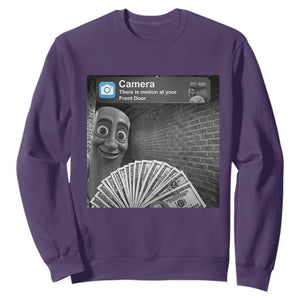 There is Motion at Your Front Door Sweatshirt Tung Tung Tung Sahur Italian Brainrot Meme TS14 Purple Print Your Wear