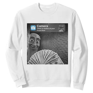 There is Motion at Your Front Door Sweatshirt Tung Tung Tung Sahur Italian Brainrot Meme TS14 White Print Your Wear