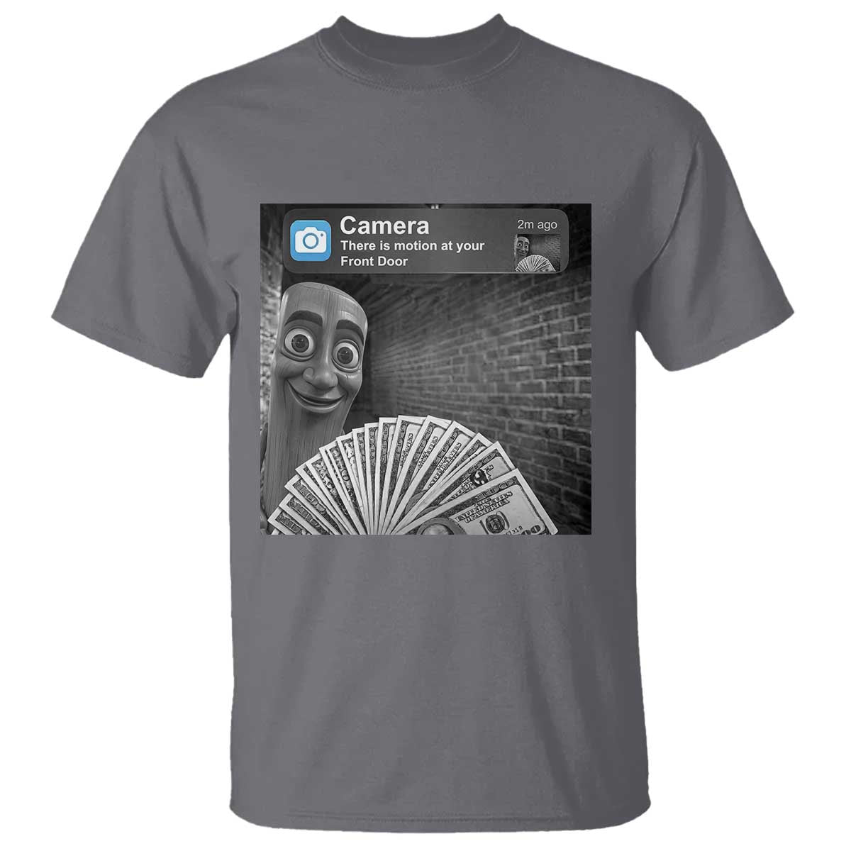 There is Motion at Your Front Door T Shirt Tung Tung Tung Sahur Italian Brainrot Meme TS14 Charcoal Print Your Wear
