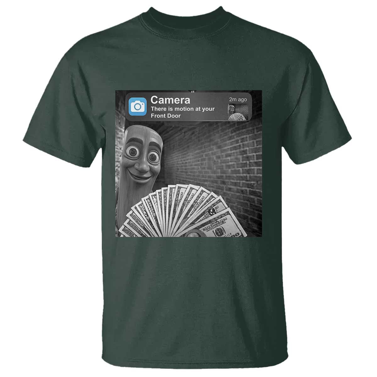 There is Motion at Your Front Door T Shirt Tung Tung Tung Sahur Italian Brainrot Meme TS14 Dark Forest Green Print Your Wear