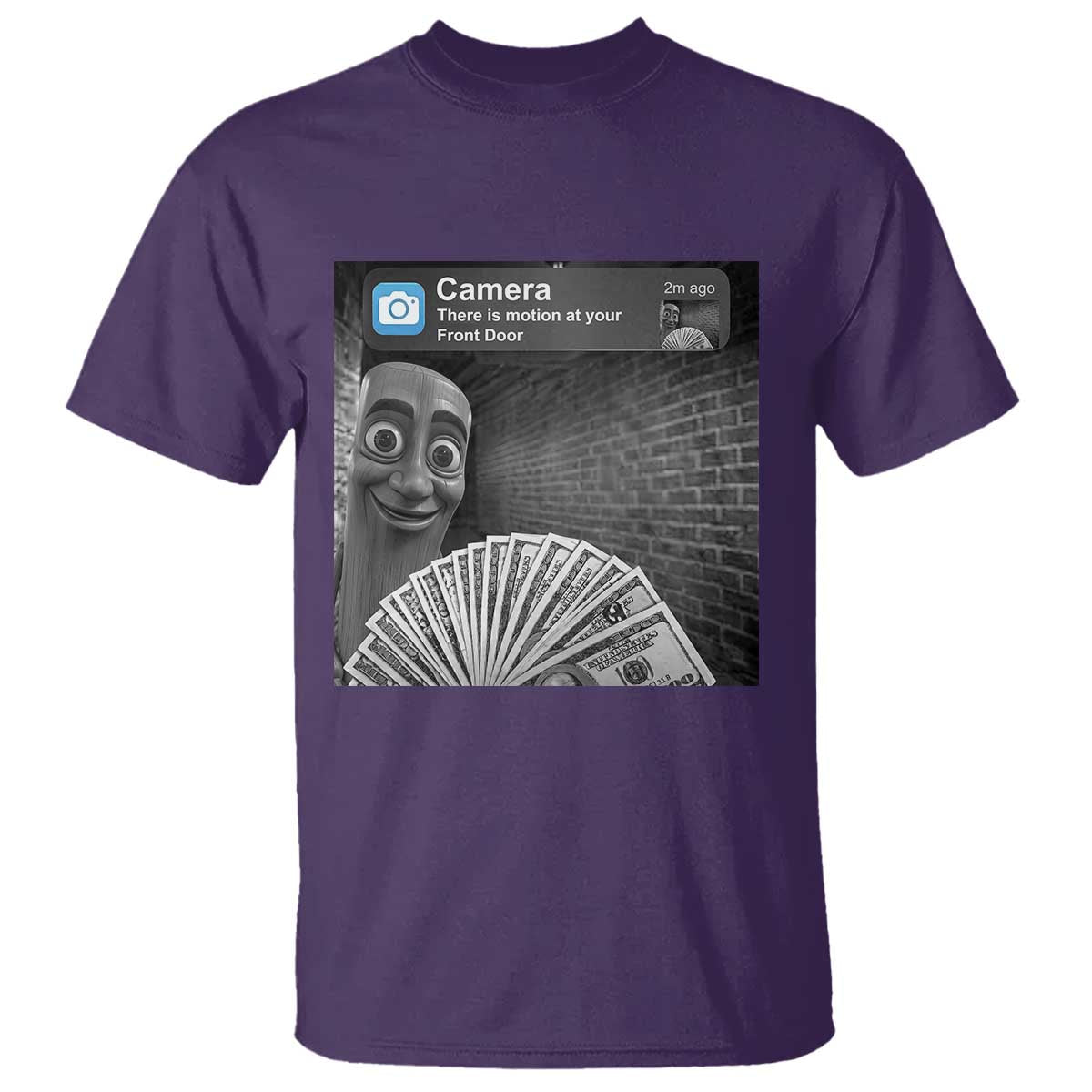 There is Motion at Your Front Door T Shirt Tung Tung Tung Sahur Italian Brainrot Meme TS14 Purple Print Your Wear