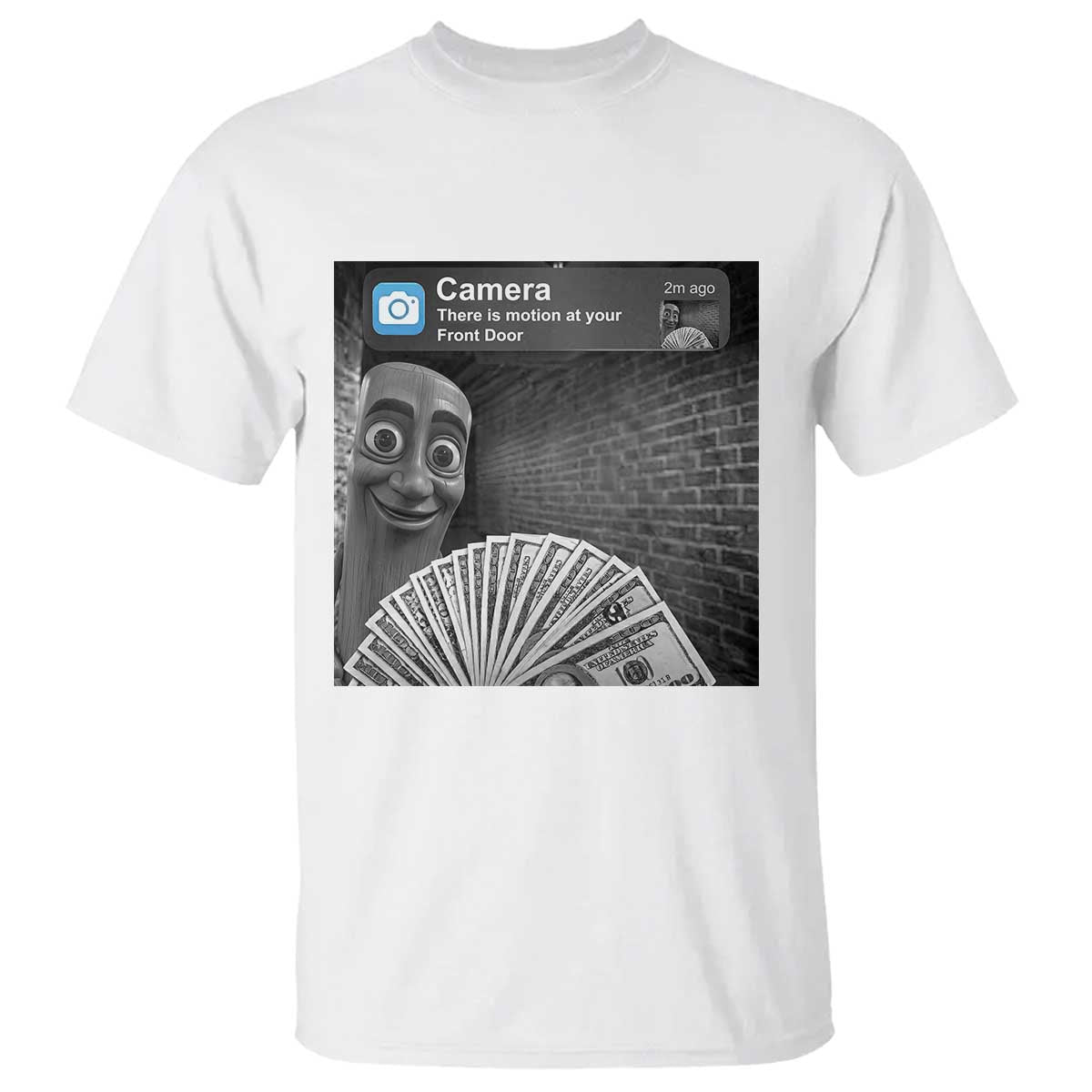 There is Motion at Your Front Door T Shirt Tung Tung Tung Sahur Italian Brainrot Meme TS14 White Print Your Wear