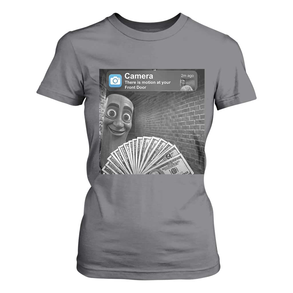 There is Motion at Your Front Door T Shirt For Women Tung Tung Tung Sahur Italian Brainrot Meme TS14 Charcoal Print Your Wear