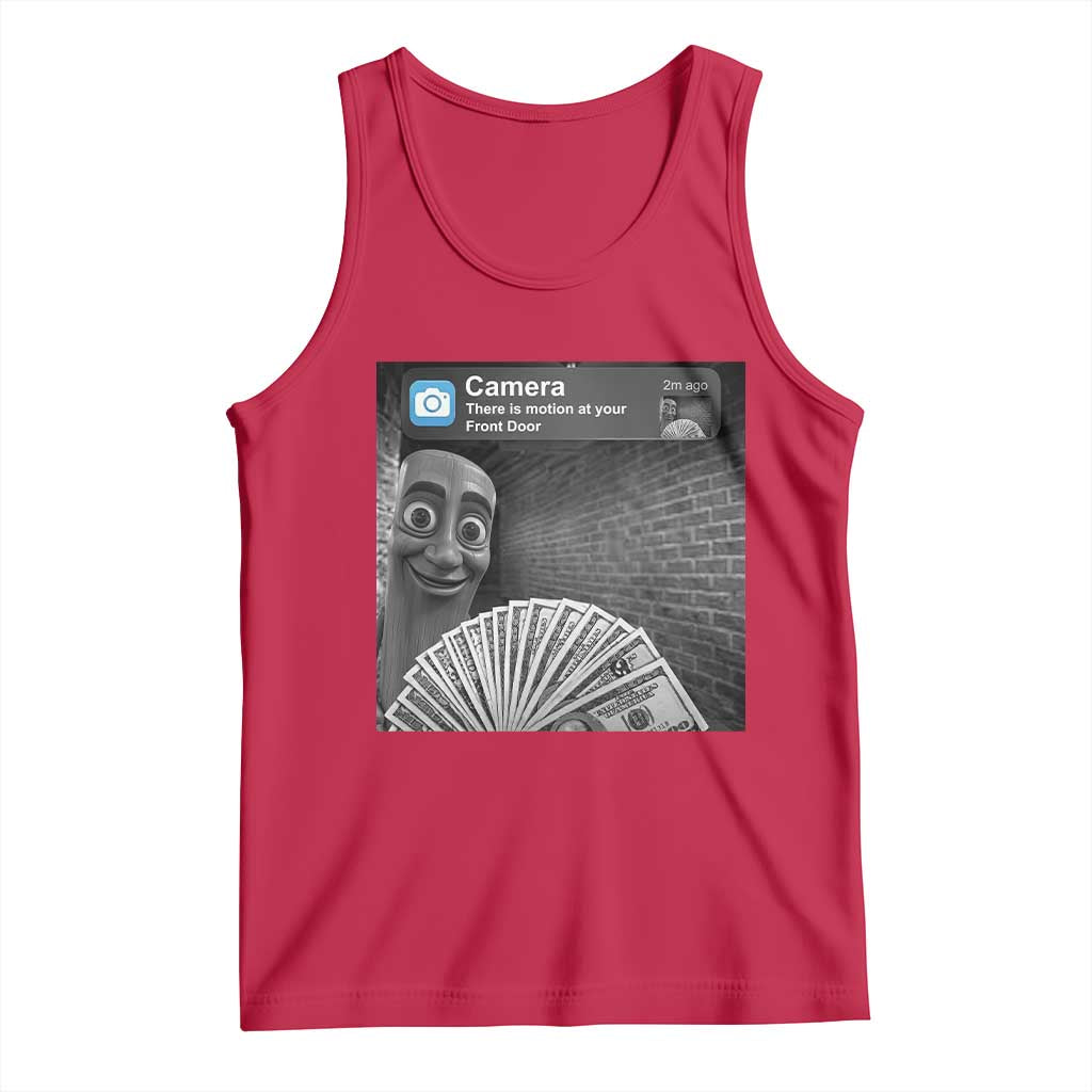 There is Motion at Your Front Door Tank Top Tung Tung Tung Sahur Italian Brainrot Meme TS14 Red Print Your Wear