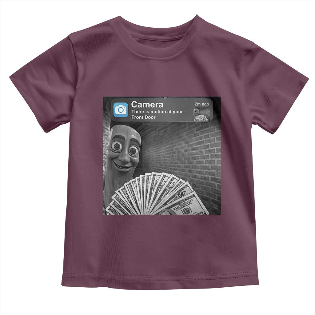 There is Motion at Your Front Door Toddler T Shirt Tung Tung Tung Sahur Italian Brainrot Meme TS14 Maroon Print Your Wear