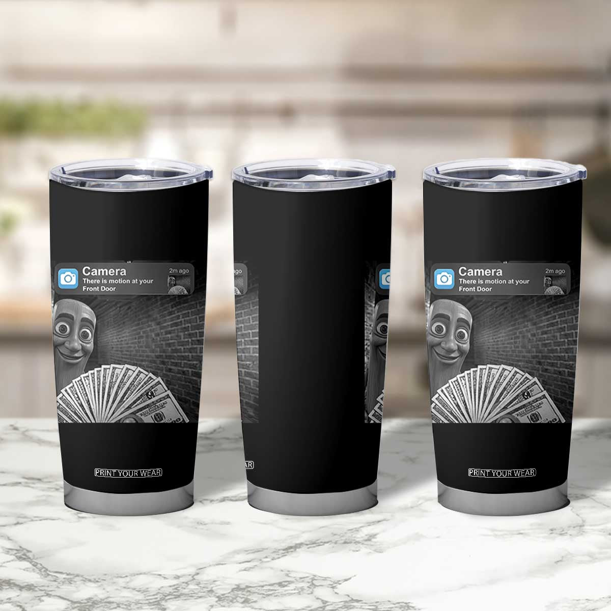 There is Motion at Your Front Door Tumbler Cup Tung Tung Tung Sahur Italian Brainrot Meme TS14 Print Your Wear