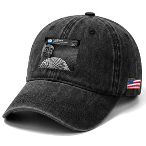 There is Motion at Your Front Door Washed Cotton Baseball Cap Tung Tung Tung Sahur Italian Brainrot Meme TS14 Print Your Wear