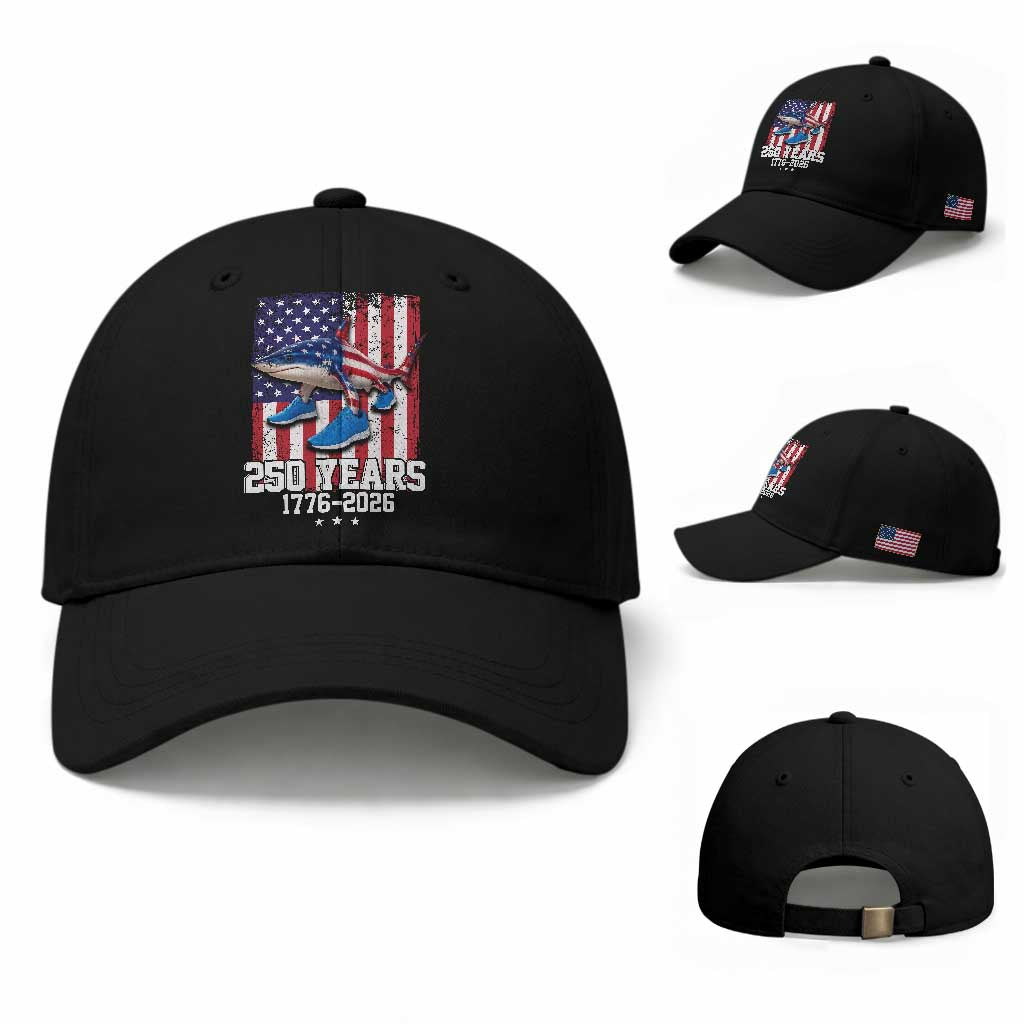 250th America Anniversary Baseball Cap Tralalero Tralala Italian Brainrot 4th of July Meme