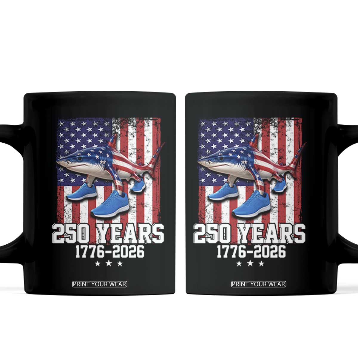 250th America Anniversary Coffee Mug Tralalero Tralala Italian Brainrot 4th of July Meme