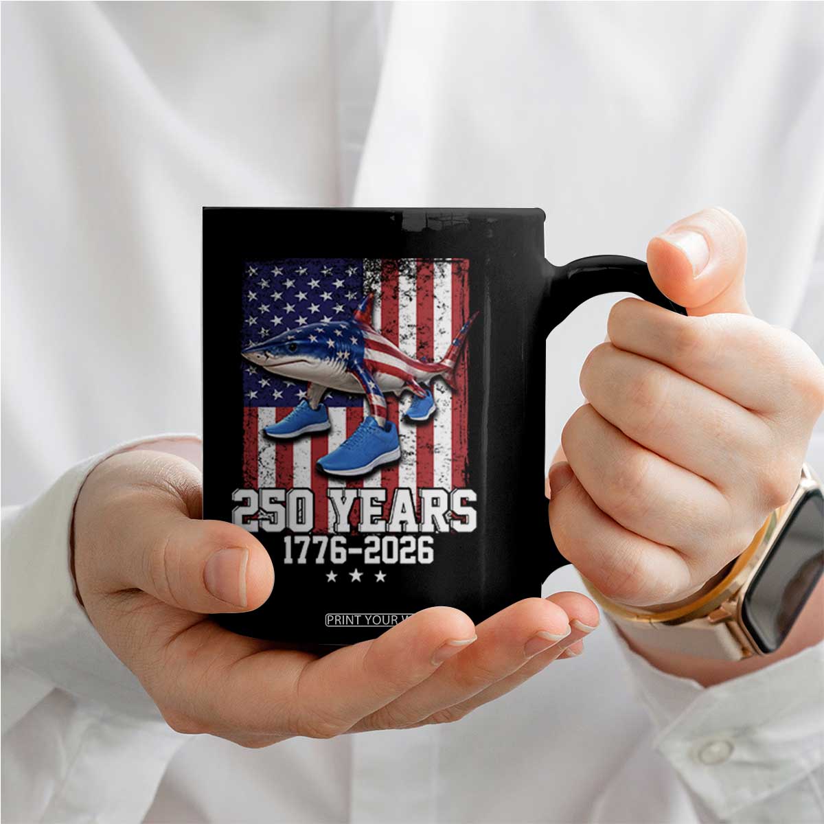 250th America Anniversary Coffee Mug Tralalero Tralala Italian Brainrot 4th of July Meme