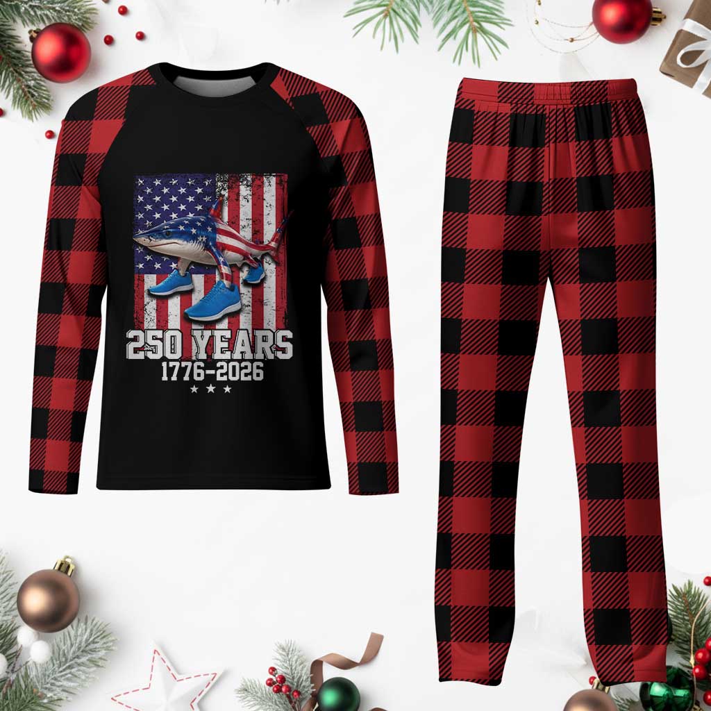 250th America Anniversary Plaid Pajama Set Tralalero Tralala Italian Brainrot 4th of July Meme TS14 Buffalo Plaid Print Your Wear