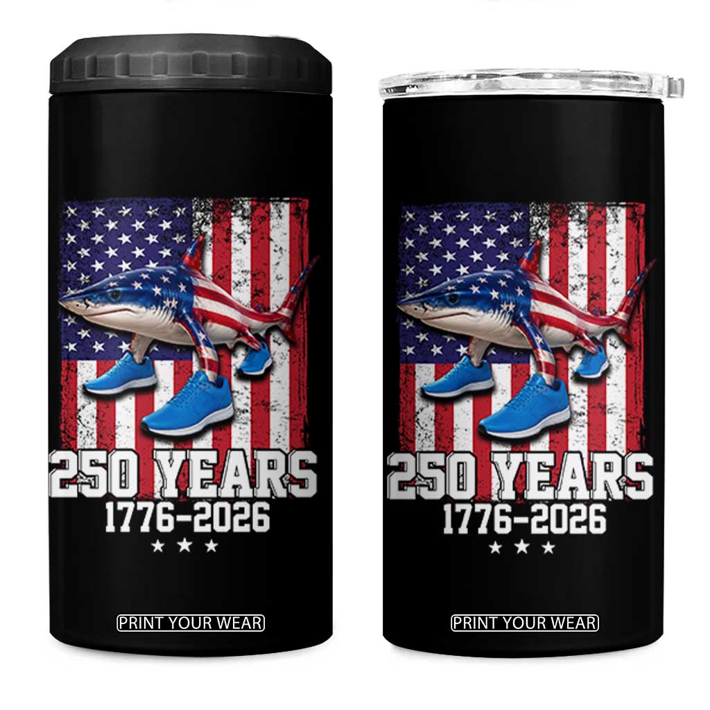 250th America Anniversary 4 in 1 Can Cooler Tumbler Tralalero Tralala Italian Brainrot 4th of July Meme