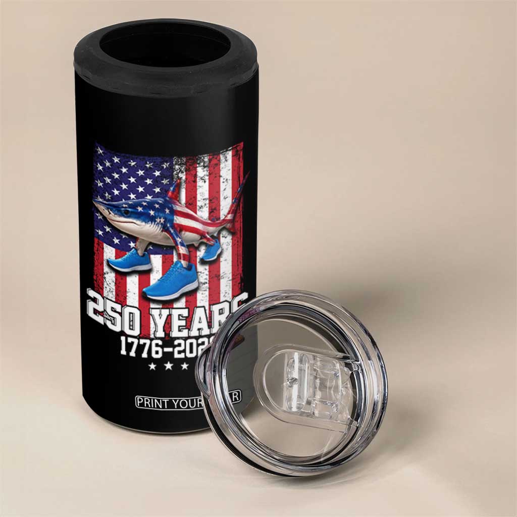 250th America Anniversary 4 in 1 Can Cooler Tumbler Tralalero Tralala Italian Brainrot 4th of July Meme