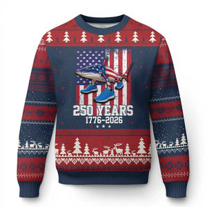 250th America Anniversary Ugly Christmas Sweater Tralalero Tralala Italian Brainrot 4th of July Meme