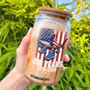 250th America Anniversary Glass Can Tralalero Tralala Italian Brainrot 4th of July Meme